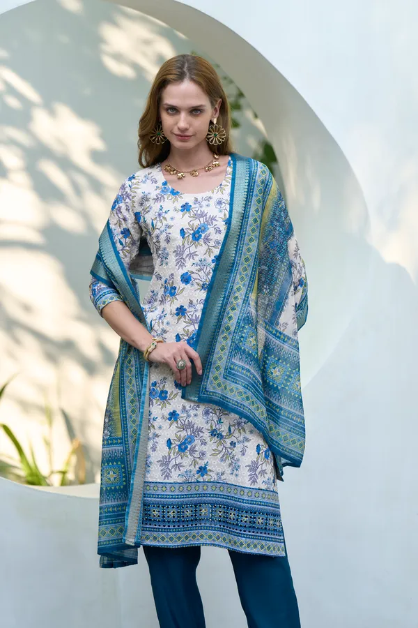 White_Viscose_Kurta,_Pant_&_Dupatta_Set_For_Women_&_Girls