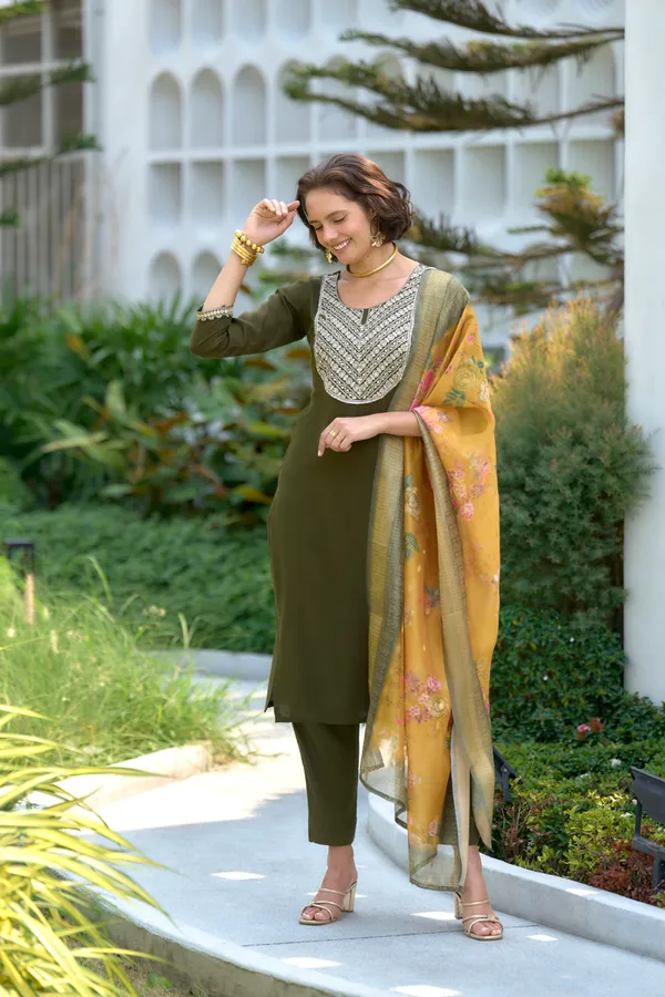 Green_Viscose_Kurta,_Pant_&_Dupatta_Set_For_Women_&_Girls