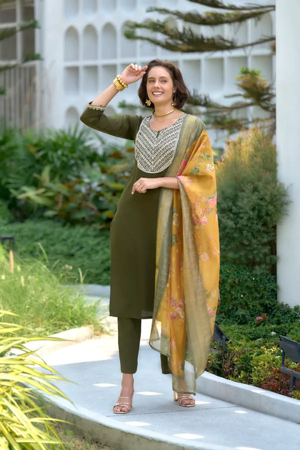 Green_Viscose_Kurta,_Pant_&_Dupatta_Set_For_Women_&_Girls