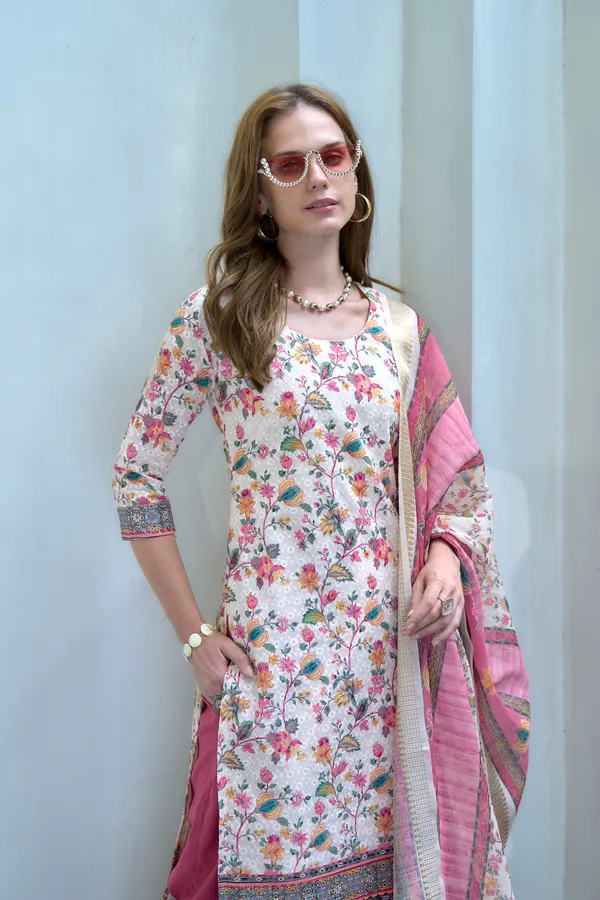 White_Viscose_Kurta,_Pant_&_Dupatta_Set_For_Women_&_Girls