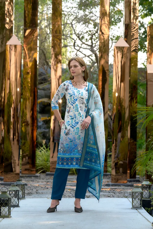 White_Viscose_Kurta,_Pant_&_Dupatta_Set_For_Women_&_Girls
