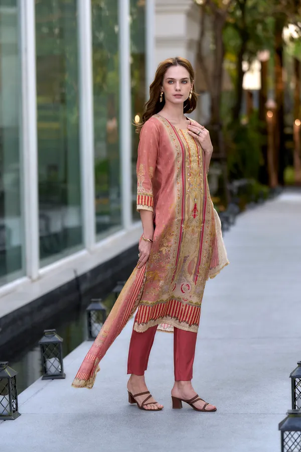 Beige_Viscose_Kurta,_Pant_&_Dupatta_Set_For_Women_&_Girls