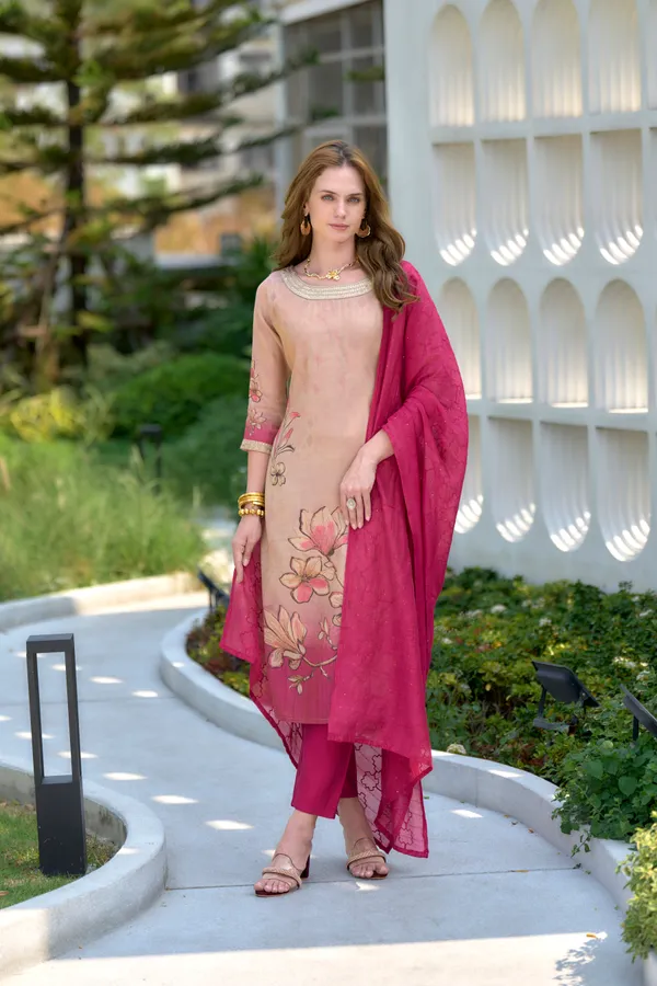 Peach_Viscose_Kurta,_Pant_&_Dupatta_Set_For_Women_&_Girls