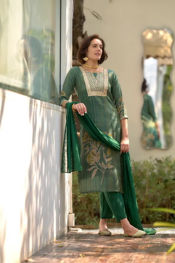 Green_Viscose_Kurta,_Pant_&_Dupatta_Set_For_Women_&_Girls