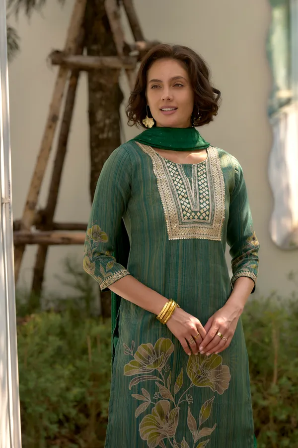 Green_Viscose_Kurta,_Pant_&_Dupatta_Set_For_Women_&_Girls