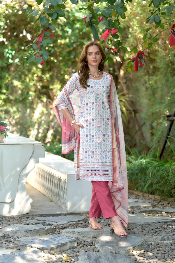 White_Viscose_Kurta,_Pant_&_Dupatta_Set_For_Women_&_Girls