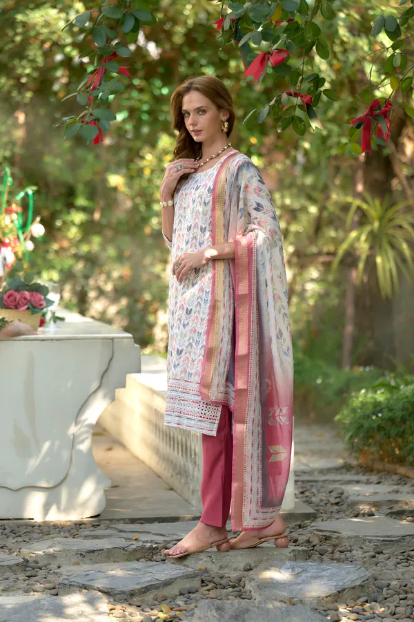 White_Viscose_Kurta,_Pant_&_Dupatta_Set_For_Women_&_Girls