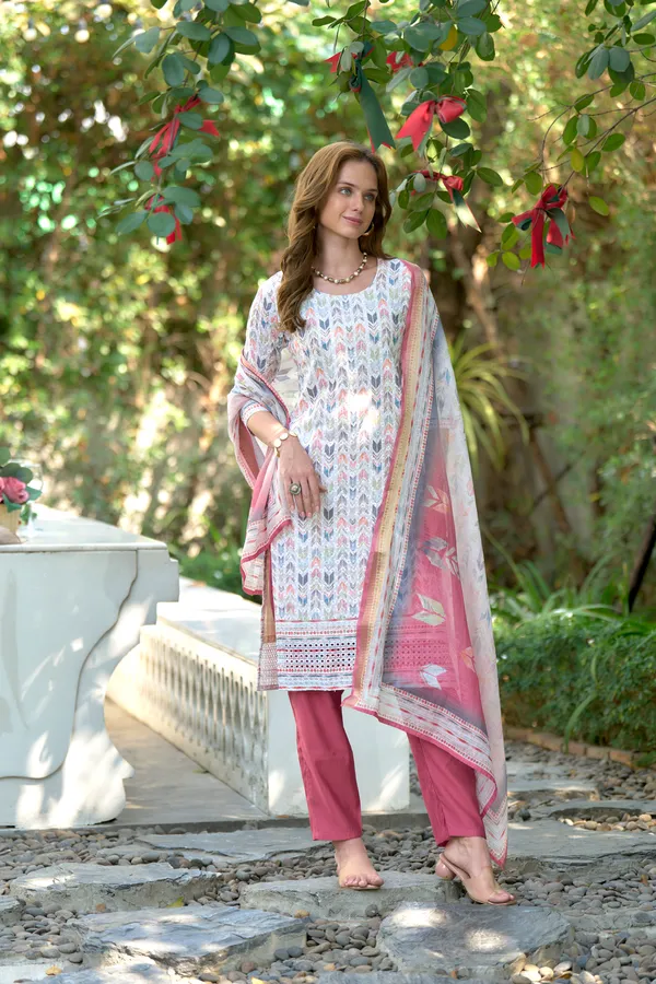 White_Viscose_Kurta,_Pant_&_Dupatta_Set_For_Women_&_Girls