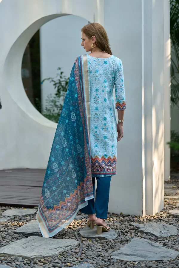White_Viscose_Kurta,_Pant_&_Dupatta_Set_For_Women_&_Girls