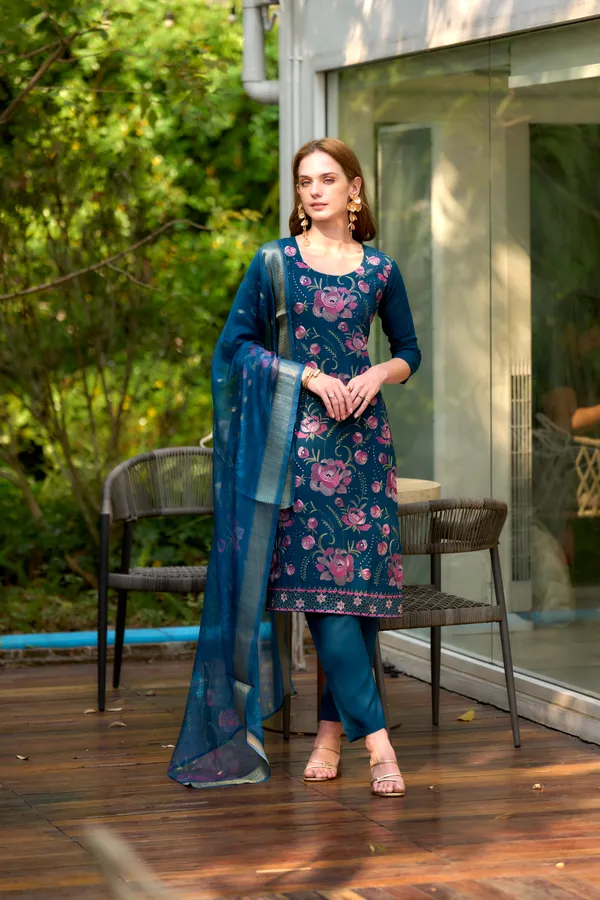 Multicolor_Viscose_Kurta,_Pant_&_Dupatta_Set_For_Women_&_Girls