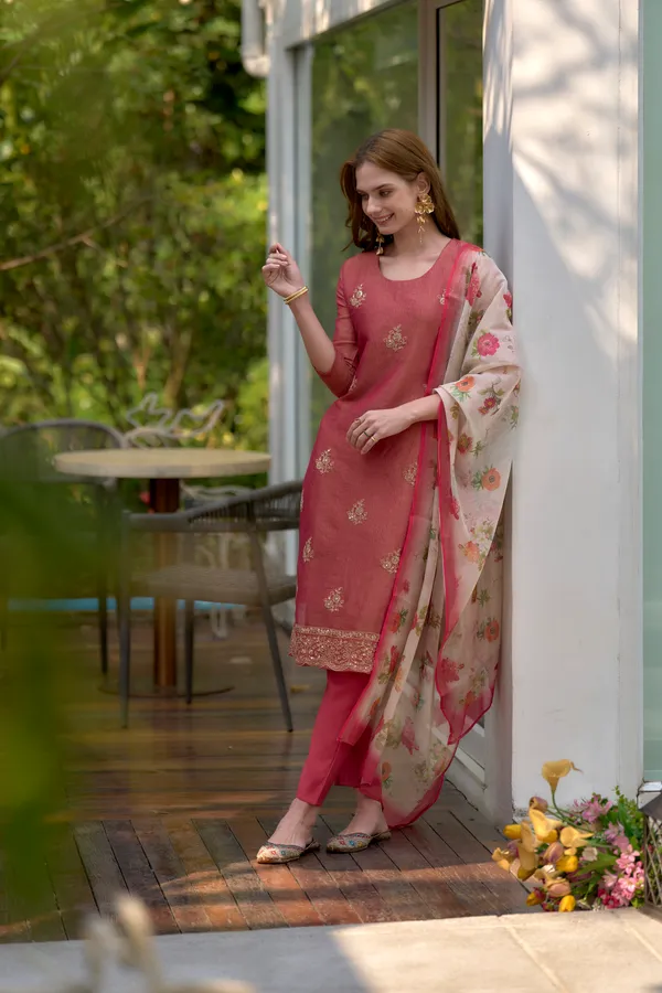 Red_Viscose_Kurta,_Pant_&_Dupatta_Set_For_Women_&_Girls