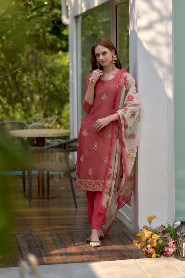 Red_Viscose_Kurta,_Pant_&_Dupatta_Set_For_Women_&_Girls