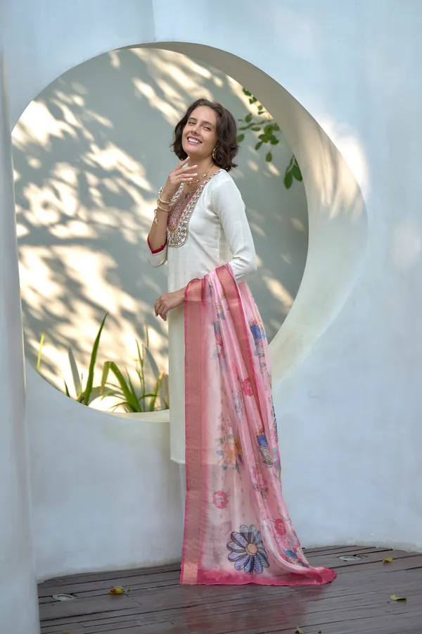 Cream_Viscose_Kurta,_Pant_&_Dupatta_Set_For_Women_&_Girls