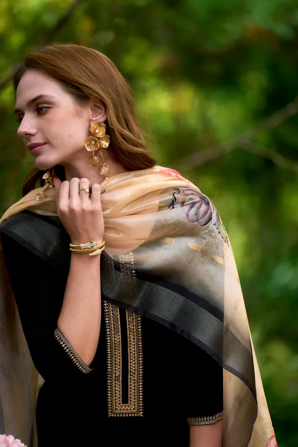 Black_Viscose_Kurta,_Pant_&_Dupatta_Set_For_Women_&_Girls