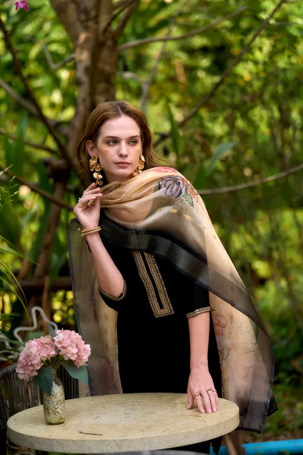 Black_Viscose_Kurta,_Pant_&_Dupatta_Set_For_Women_&_Girls