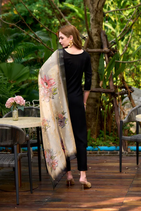 Black_Viscose_Kurta,_Pant_&_Dupatta_Set_For_Women_&_Girls