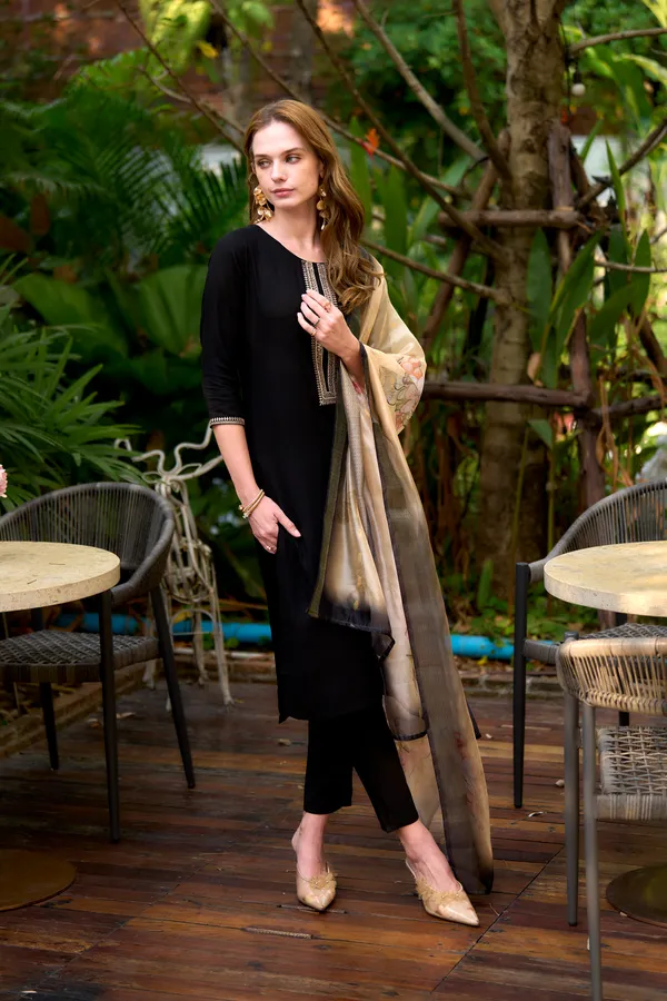 Black_Viscose_Kurta,_Pant_&_Dupatta_Set_For_Women_&_Girls