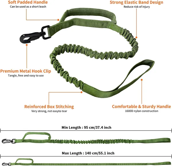 Green_Tactical_Bungee_Dog_Leash_-_Heavy_Duty,_No_Pull_For_Shock_Absorption,_Improved_Safety_And_Comfort_Training_For_Breed_95-145Cm