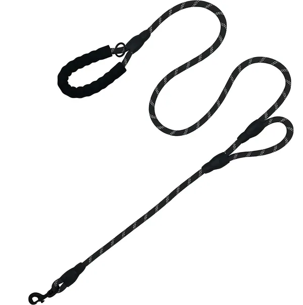 Black_5Ft_Strong_Dog_Leash_With_Comfortable_Padded_Handle_And_Highly_Reflective_Threads_Dog_Leashes_For_And_Dogs_Double_Handle