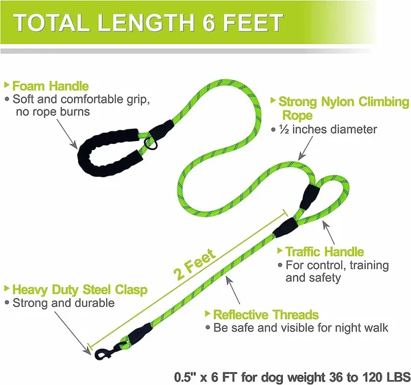 Black_5Ft_Strong_Dog_Leash_With_Comfortable_Padded_Handle_And_Highly_Reflective_Threads_Dog_Leashes_For_And_Dogs_Double_Handle