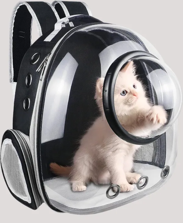 Black_Pet_Space_Capsule_Backpack,_Cat_Puppy_Dog_Carrier,_Transparent_Breathable_Heat_Proof,_Pet_Carrier_For_Travel_Hiking_Walking_Camping