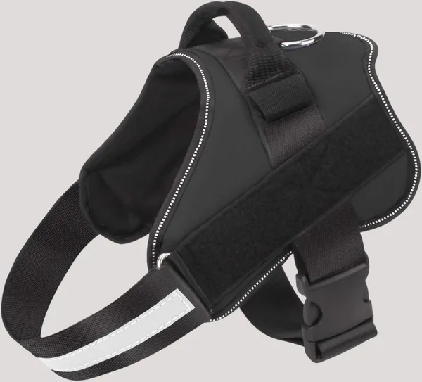 Black_Service_Dog_Harness,_No_Pull_Easy_On_And_Off_Pet_Vest_Harness,_3M_Reflective_Breathable_&_Easy_Adjust_Pet_Harness_With_Nylon_Handle_-_No_More_Choking_For_Dogs