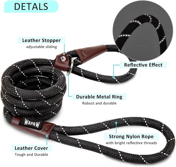 Reflective_Dog_Leash,_Anti-Choking_with_Traffic_Padded_2_Handles,_Reflective_Strong_Sturdy_Heavy_Duty_Rope_Lead,_5.2FT/160cm_Dog_Training_Lead_for_Medium_Large_Dogs