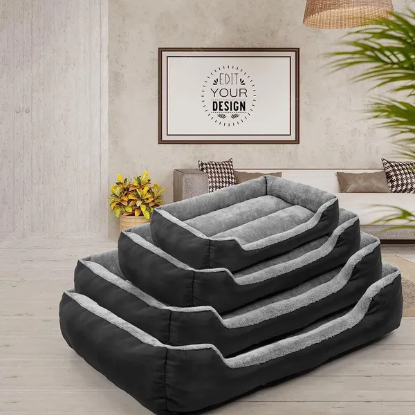 Black_Polypropylene_Dog_Bed,_Washable_Pet_Bed_Mattress_Comfortable,_Warming_Rectangle_Bed_For_And_Dogs,_Cat_Pets_42_X_54Cm