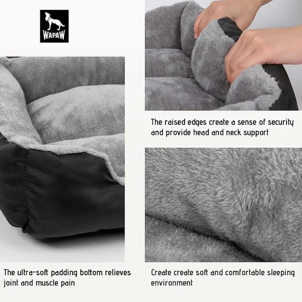 Black_Polypropylene_Dog_Bed,_Washable_Pet_Bed_Mattress_Comfortable,_Warming_Rectangle_Bed_For_And_Dogs,_Cat_Pets_42_X_54Cm