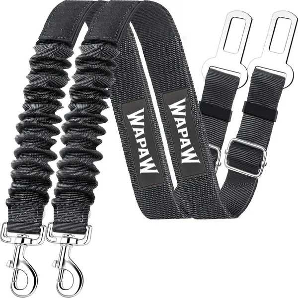 Black_Pet_Car_Seat_Belt_-_Car_Harness_For_Dogs_Adjustable_Safety_Seat_Belt_For_Car._Durable_Nylon_Reflective_Elastic_With_Bungee_Buffer_For_Shock_Attenuation_Pack_Of_2