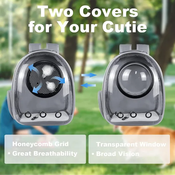 Grey_Pet_Space_Capsule_Backpack,_Cat_Puppy_Dog_Carrier,_Transparent_Breathable_Heat_Proof,_Pet_Carrier_For_Travel_Hiking_Walking_Camping