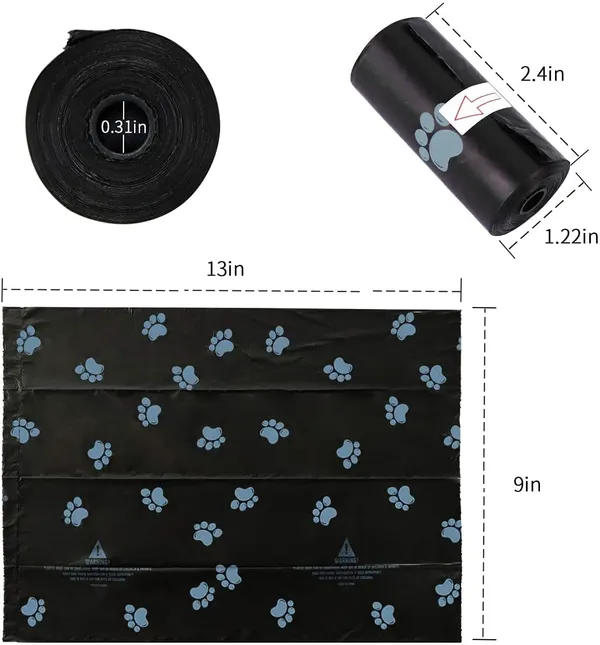 Black_Dog_Poop_Bags,_Extra_Thick_And_Strong_Poop_Bags_For_Dogs,_Guaranteed_Leak-Proof,_15_Doggy_Bags_Per_Roll,_Each_Dog_Poop_Bag_Measures_9_X_13_Inches_Pack_Of_12_12X15_=_180_Bag