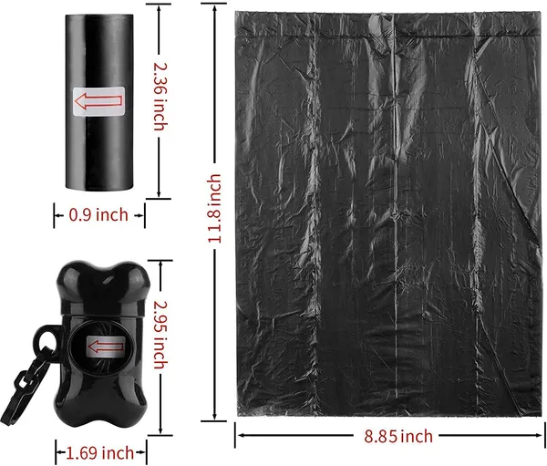 Black_Dog_Poop_Bags,_Extra_Thick_And_Strong_Poop_Bags_For_Dogs,_Guaranteed_Leak-Proof,_15_Doggy_Bags_Per_Roll,_Each_Dog_Poop_Bag_Measures_9_X_13_Inches_Pack_Of_4_4X15_=_60_Bag_+_Dispenser