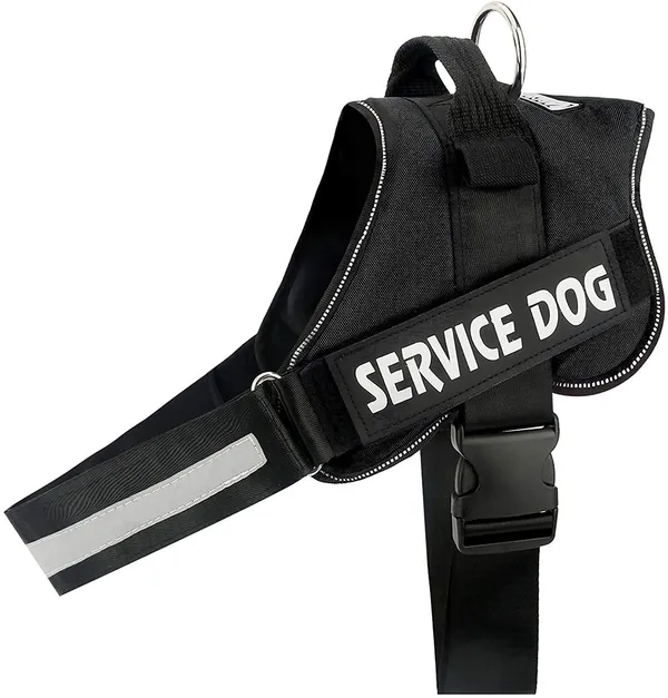 Black_Service_Dog_Harness_No_Pull_Easy_On_And_Off_Pet_Vest_Harness,_3M_Reflective_Breathable_&_Easy_Adjust_Pet_Harness_With_Nylon_Handle_-_No_More_Tugging_Or_Choking_For_Dogs