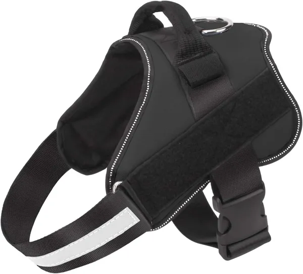 Black_Service_Dog_Harness,_No_Pull_Easy_On_And_Off_Pet_Vest_Harness,_3M_Reflective_Breathable_&_Easy_Adjust_Pet_Harness_With_Nylon_Handle_-_No_More_Choking_For_Dogs