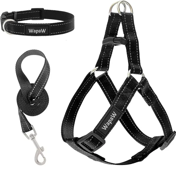 Black_No_Pull_Dog_Harness_|_Step_In_Reflective_Dog_Collar_Harness_And_Leash_Combo_For_Dogs_-_Collar_+_Leash_+_Harness