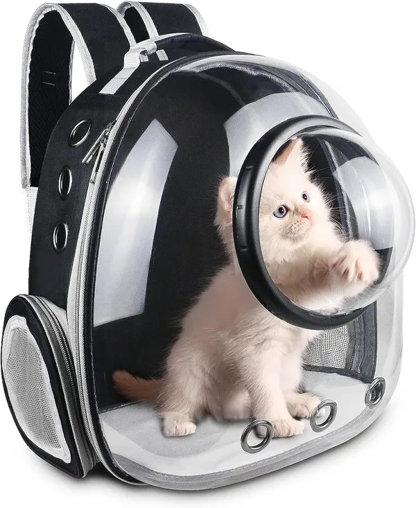 Black_Pet_Space_Capsule_Backpack,_Cat_Puppy_Dog_Carrier,_Transparent_Breathable_Heat_Proof,_Pet_Carrier_For_Travel_Hiking_Walking_Camping