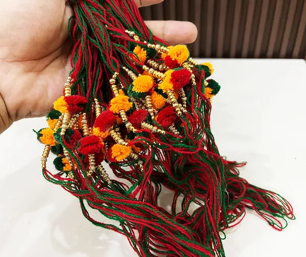 24_Pcs_Raksha_Sutra_Marwadi_Pom_Pom_Rakhi_with_Beads_for_Family,_Puja,_Laddu_Gopal_&_All_Gods_|_Sacred_Thread_for_Home_Mandir_&_Festivals_|_Traditional_Rakhi_for_Worship