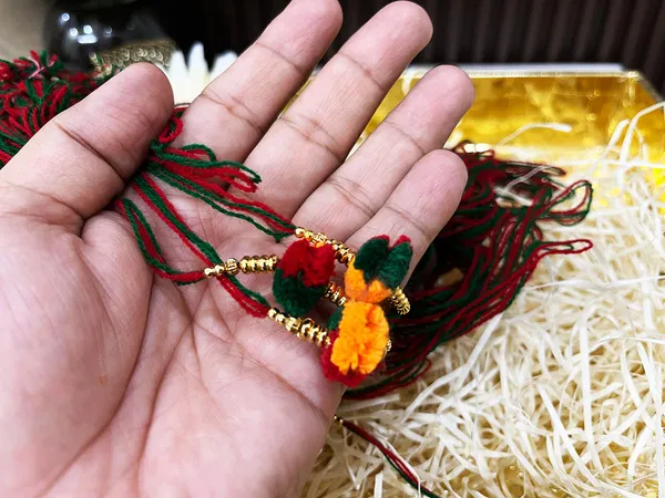 24_Pcs_Raksha_Sutra_Marwadi_Pom_Pom_Rakhi_with_Beads_for_Family,_Puja,_Laddu_Gopal_&_All_Gods_|_Sacred_Thread_for_Home_Mandir_&_Festivals_|_Traditional_Rakhi_for_Worship