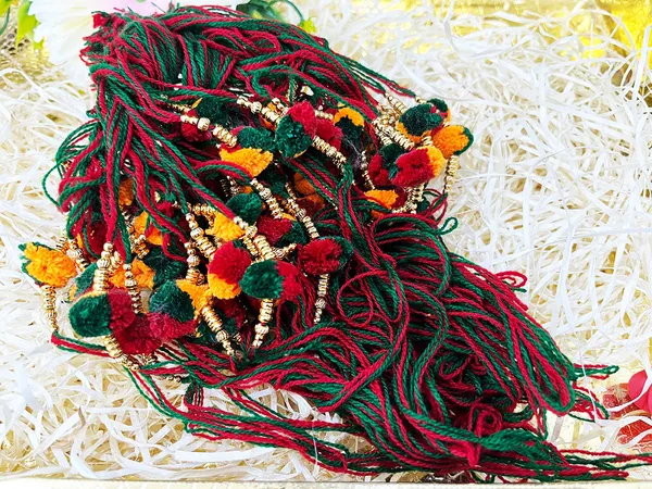 24_Pcs_Raksha_Sutra_Marwadi_Pom_Pom_Rakhi_with_Beads_for_Family,_Puja,_Laddu_Gopal_&_All_Gods_|_Sacred_Thread_for_Home_Mandir_&_Festivals_|_Traditional_Rakhi_for_Worship
