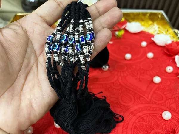 4_Pcs_Black_Durable_Raksha_Sutra_Bracelet_with_Evil_Eye_&_Silver_Bead_|_Nazarbattu_Cotton_Dhaga_Rakhi_for_Men,_Women_&_Kids_|_Family_Pack_for_Raksha_Bandhan_&_day_to_day_use