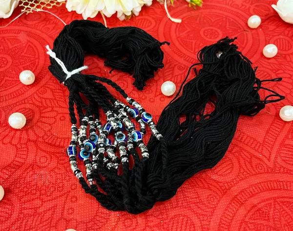 4_Pcs_Black_Durable_Raksha_Sutra_Bracelet_with_Evil_Eye_&_Silver_Bead_|_Nazarbattu_Cotton_Dhaga_Rakhi_for_Men,_Women_&_Kids_|_Family_Pack_for_Raksha_Bandhan_&_day_to_day_use