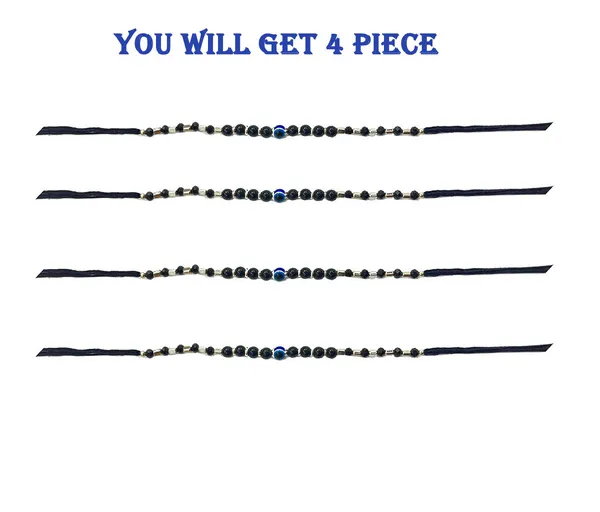 4_Pcs_Black_Durable_Raksha_Sutra_Bracelet_with_Evil_Eye_&_Silver_Beads_|_Nazarbattu_Cotton_Dhaga_Rakhi_for_Men,_Women_&_Kids_|_Family_Pack_for_Raksha_Bandhan_&_day_to_day_use