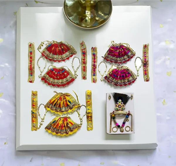 Multicolor_6_Piece_Bhagwan_Poshak_Lehnga_Patka_Set_With_6_Mala_And_1_Laddu_Gopal_Mukut_Accessory_Set
