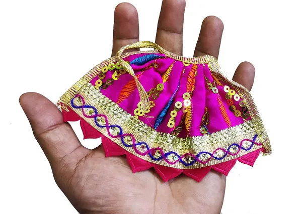 Multicolor_6_Piece_Bhagwan_Poshak_Lehnga_Patka_Set_With_6_Mala_And_1_Laddu_Gopal_Mukut_Accessory_Set