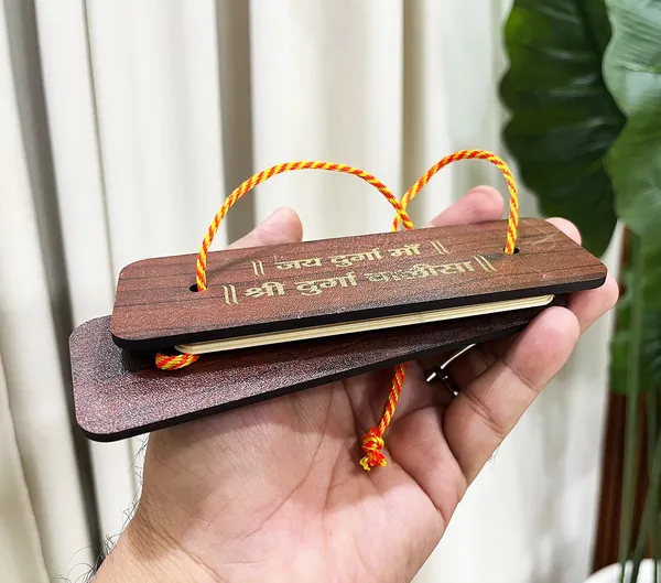 BITONA®_Durga_Chalisa_Pocket_Book_with_Aarti_–_14_cm_Compact_Wooden_Top_Hardcover_(Pack_of_4)_|_Ideal_for_Daily_Pooja,_Chanting,_Gifting,_Temple_Decor_&_Community_Distribution_(1)