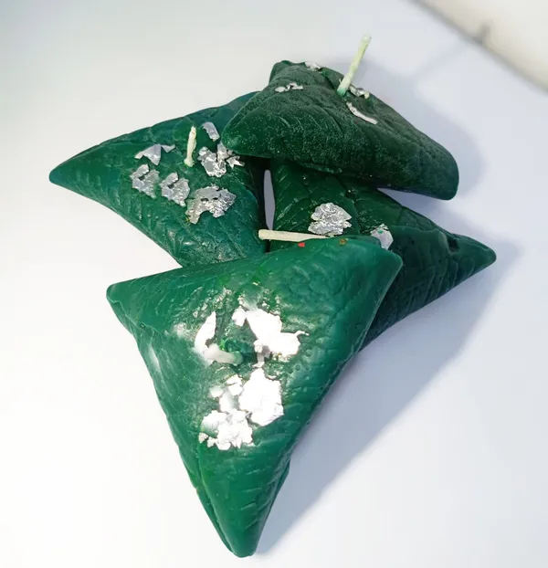 BITONA®_Paan_Candle_Set_of_4_|_Decorative_Scented_Candles_with_Silver_Foil_Finish_|_Festive_Gift_Pack_for_Home_Décor,_Puja_&_Gifting