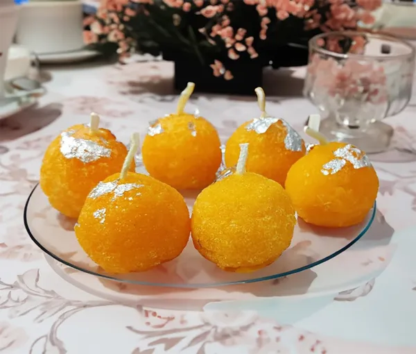 Orange_Diwali_Decorative_Barik_Motichoor_Laddu-Shaped_Soy_Wax_Candles_-_Set_Of_6_Pc_For_Festive_Gifting_And_Home_Decoration