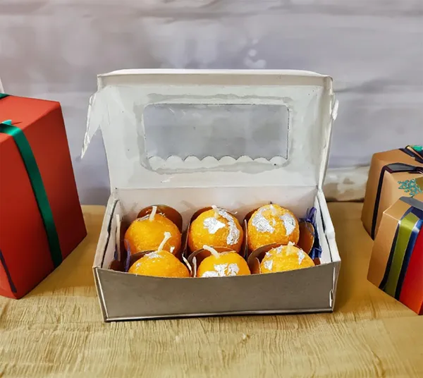 Orange_Diwali_Decorative_Barik_Motichoor_Laddu-Shaped_Soy_Wax_Candles_-_Set_Of_6_Pc_For_Festive_Gifting_And_Home_Decoration