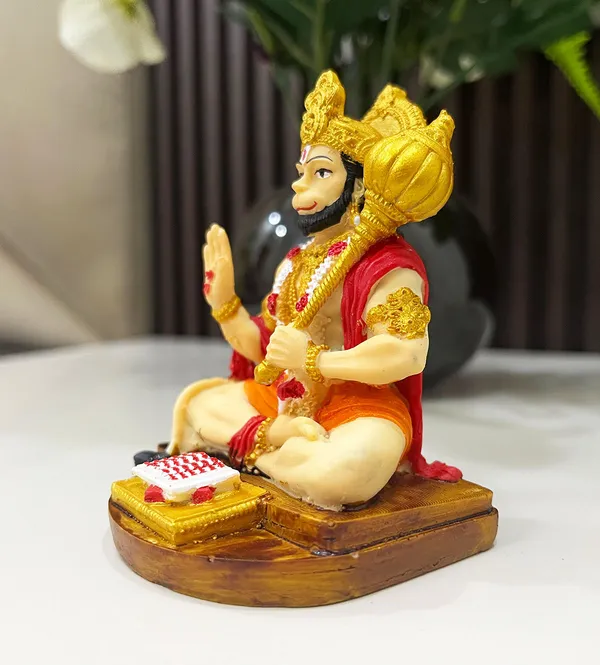 Bhakt_Hanuman_ji,_Hand_Made_Marble_Dust_Polyresin_Bajrangbali_Idol,_Decorative_Showpiece_|_for_Gift,_car_Dashboard_and_Office_&_Home_Decor_(1_Piece)